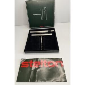 Stelton Stainless Cork Screw Bottle Opener Boxed Danish Peter Holmblad Promo Vtg